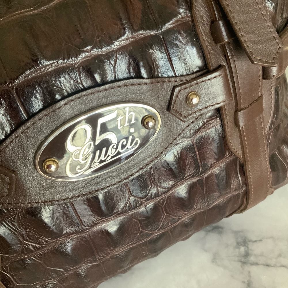 Genius leather large Boston Bag made in italy - Picture 8 of 16